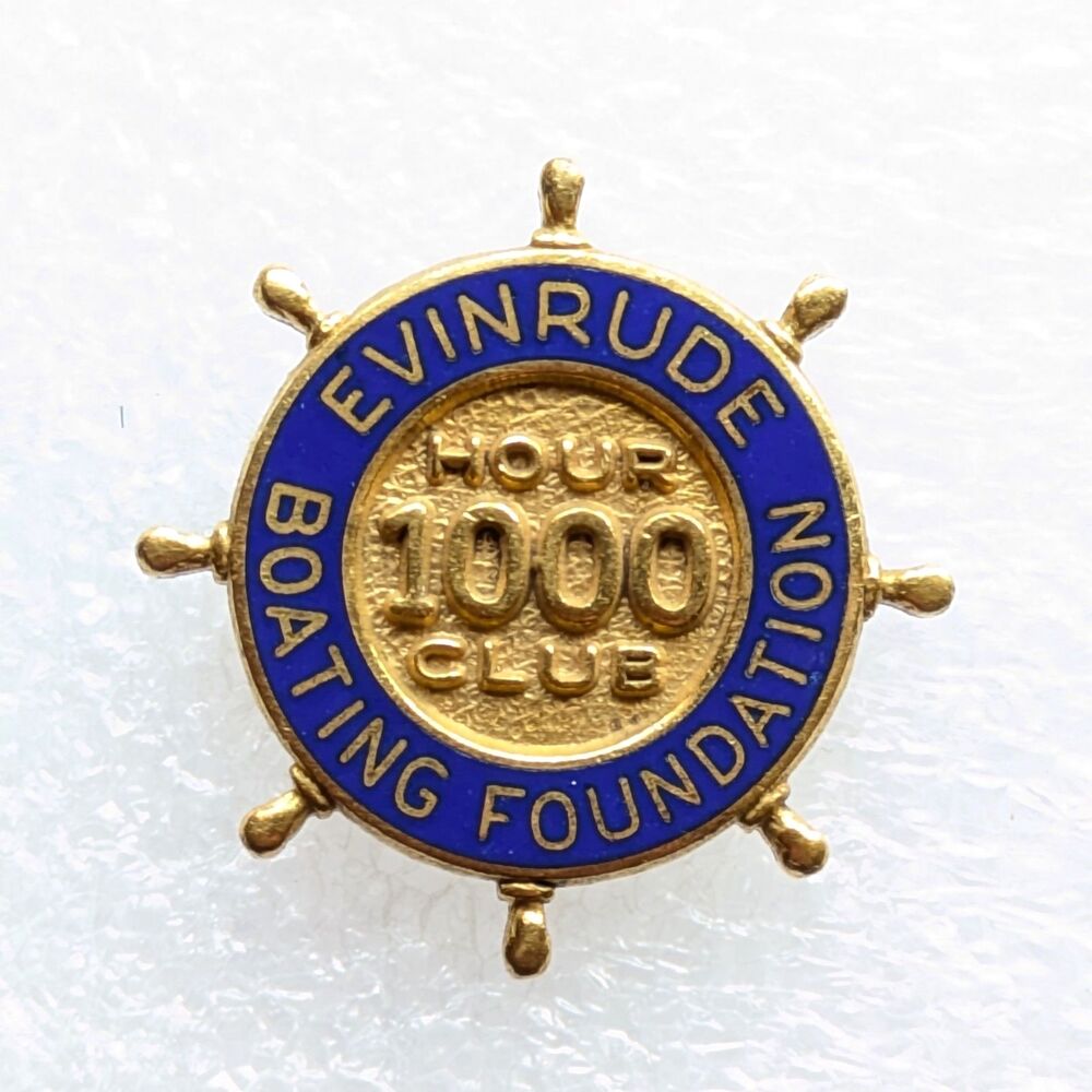 VTG Evinrude Boating Foundation 1000 Hour Club Ship Wheel Gold Tone Lapel Pin